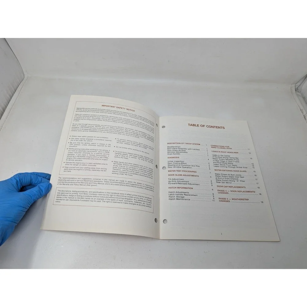 1981 1982 Ford Mustang Capri T-Top T-Roof‎ Diagnosis & Repair Manual OEM VTG